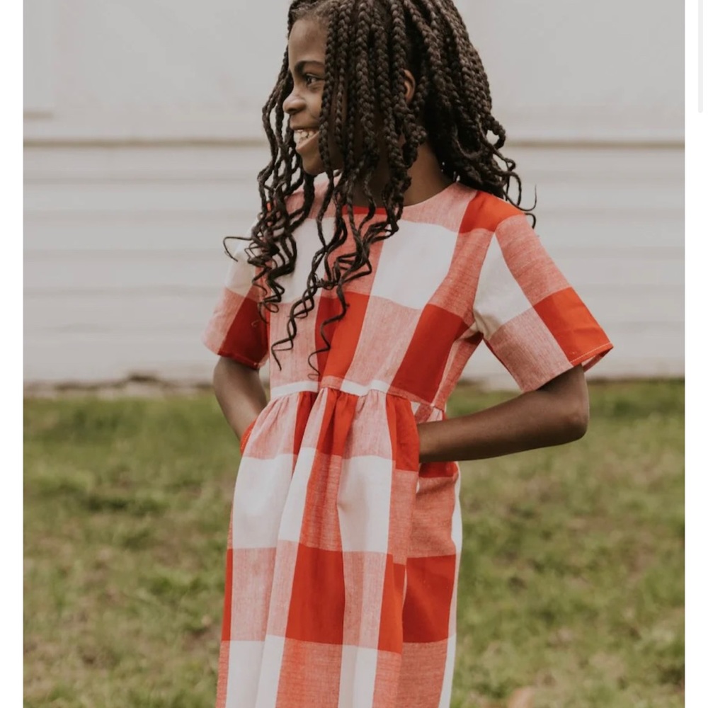 Roolee Girls Cotton Gingham Dress size 9-10